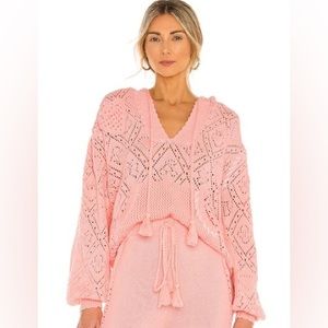NWT LOVESHACKFANCY TOMASO PEACH KNIT HOODIE